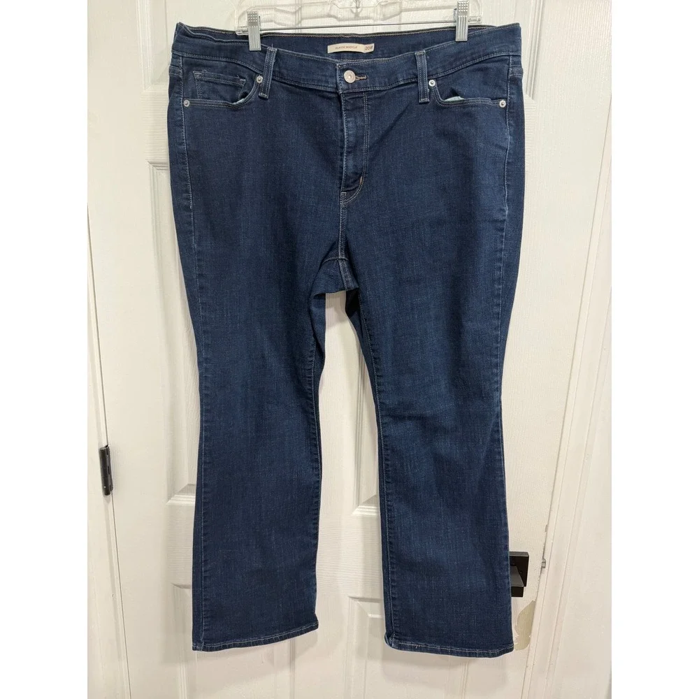 Levis Classic Bootcut Jeans Womens 20W Dark Wash Blue Denim Mid Rise Stretch